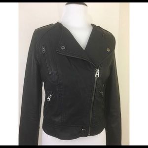 Topshop Faux Black Leather Moto Jacket- size 2